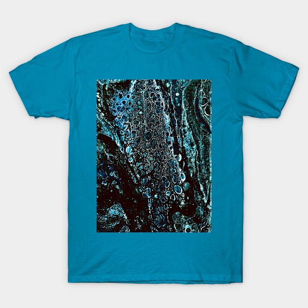 Sapphire cellular pouring art T-Shirt by baksuart